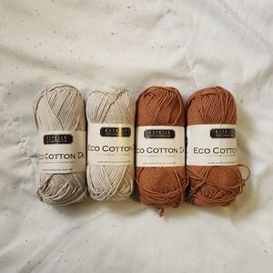 Estelle Eco Cotton DK Yarn Set - Stone and Ginger